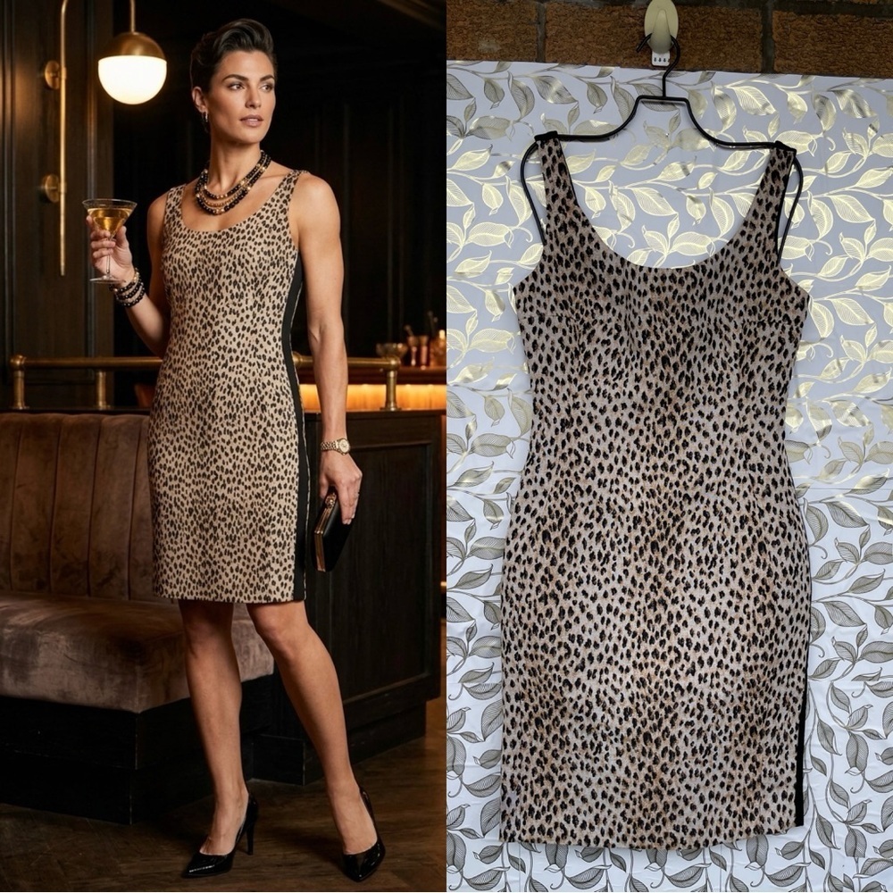 DVF Diane von Furstenberg Leopard Print Mini Dress | Mob Wife Aesthetic Size 6 |